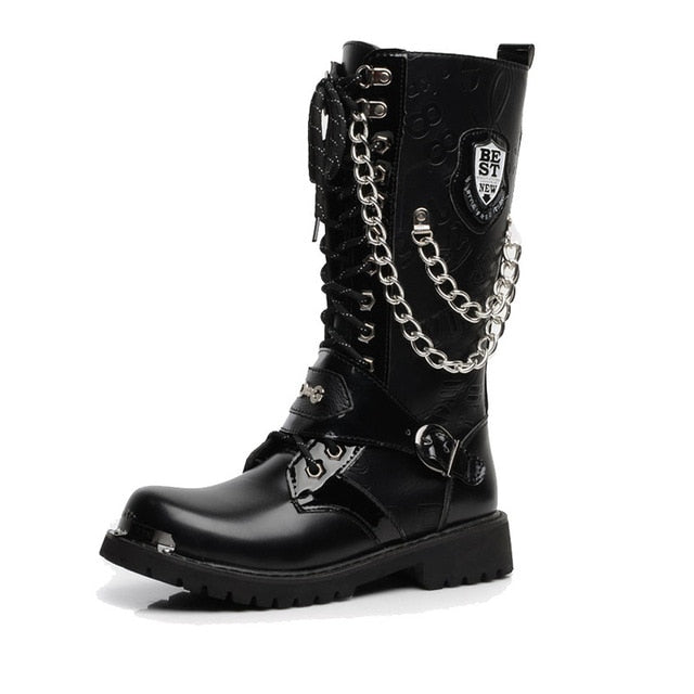 OUDINIAO High Military Combat Men Boots