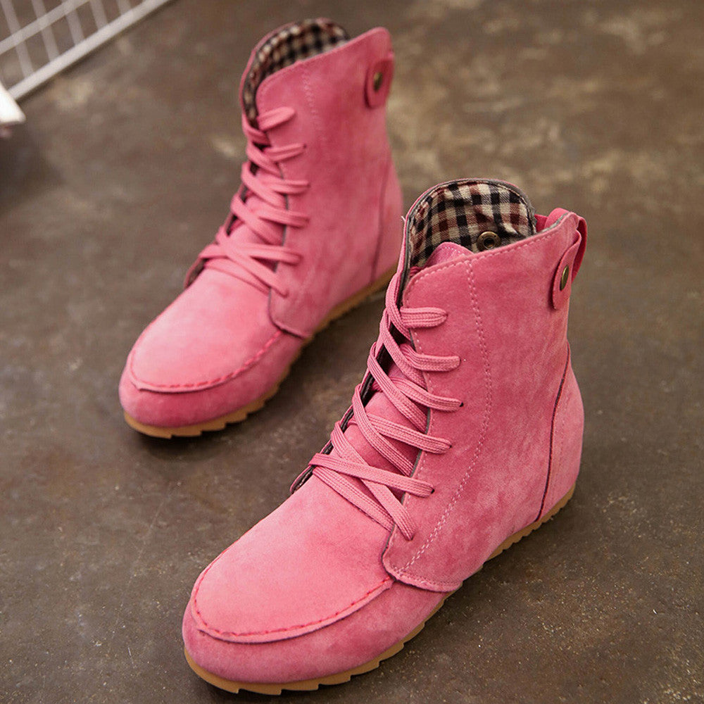Women Flat AnkleMotorcycle Boots