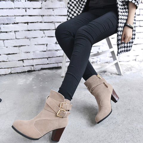 Ladies Faux  Ankle Boots