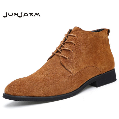 JUNJARM Genuine Leather  Ankle Boots for Men