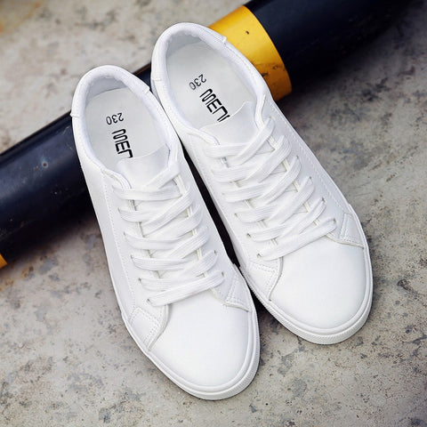 feminino lace-up white shoes for woman