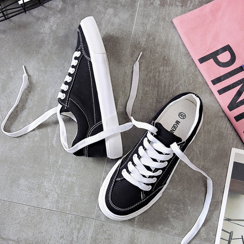 black/white  lace-up  women shoes