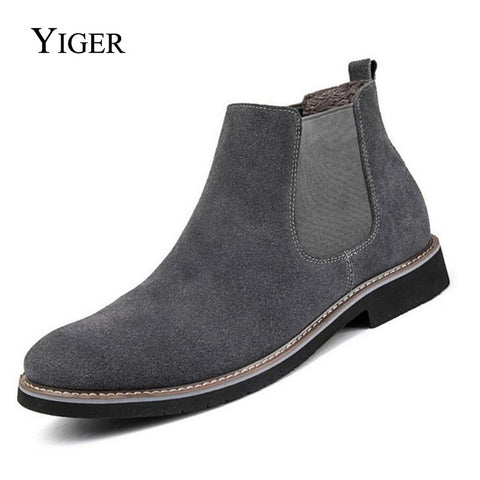 YIGER NEW Men Ankle Boots