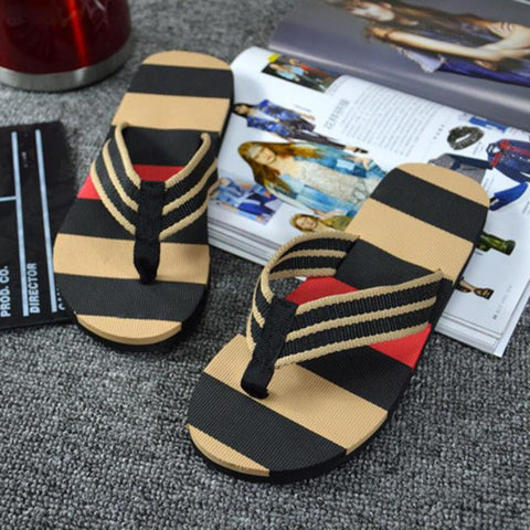 Men Summer Stripe Flip Flops