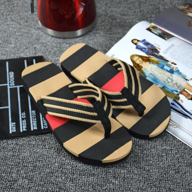 Men Summer Stripe Flip Flops