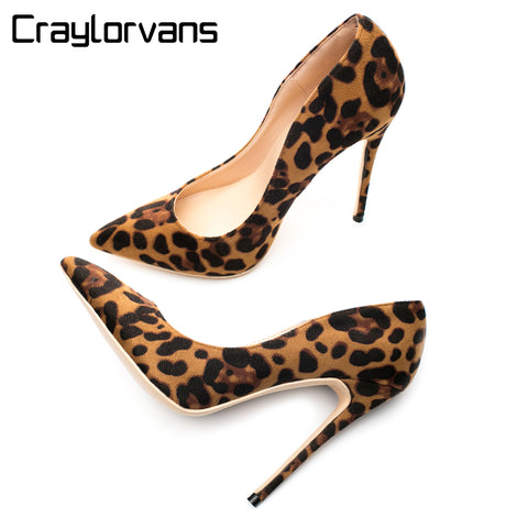 Flock Leopard Classical High Heels