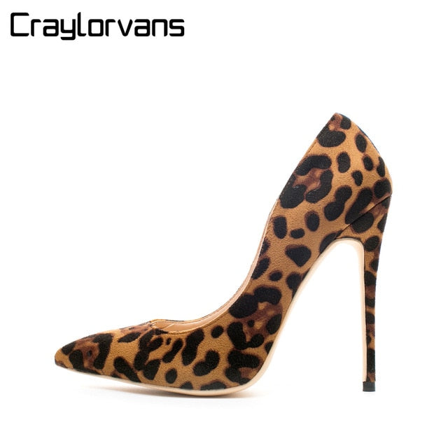 Flock Leopard Classical High Heels