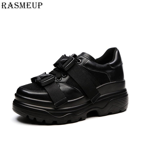 Genuine Leather Mesh Shoes