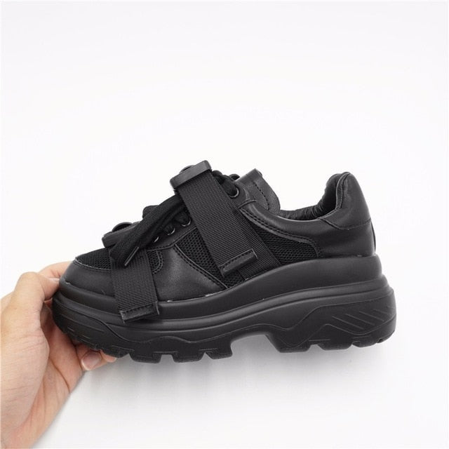 Genuine Leather Mesh Shoes
