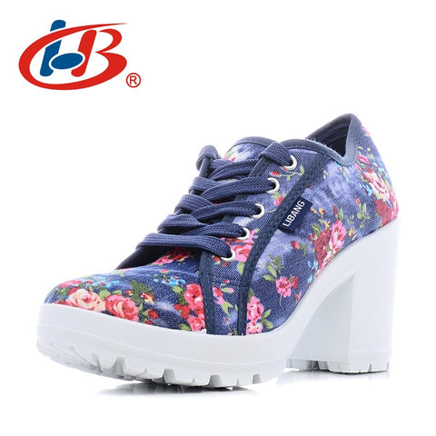 Floral Woman High Heels