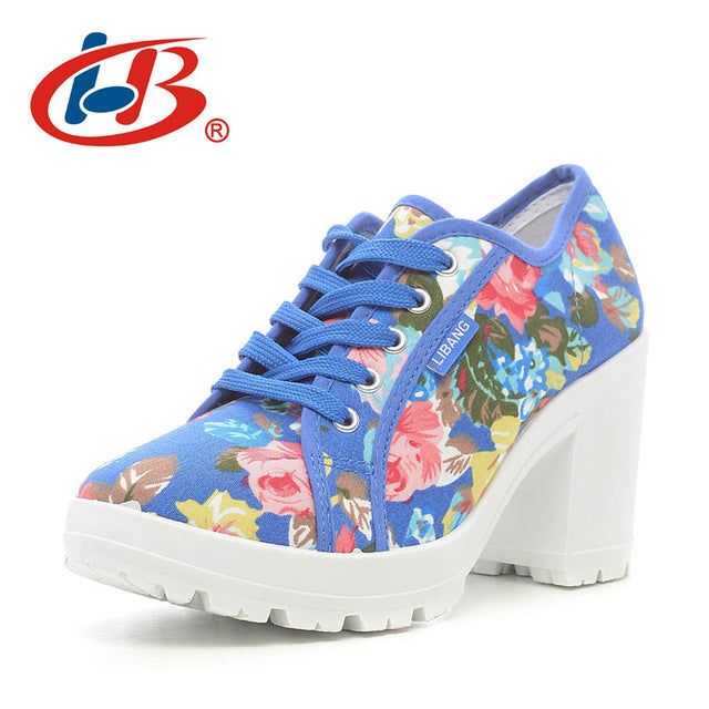 Floral Woman High Heels