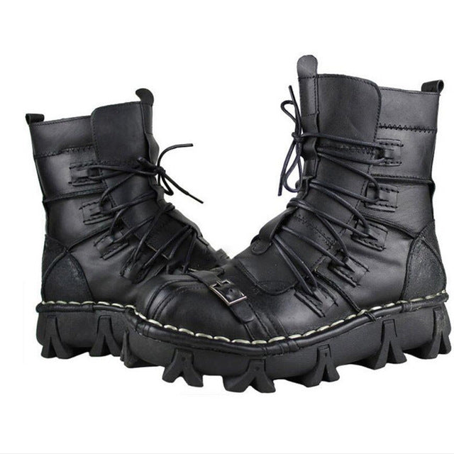 Men's Lace-up Cowhide Genuine Leather Work Boots