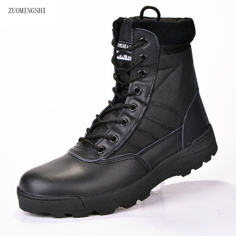 Military leather boots for men