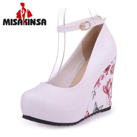 Ankle Strap High Wedges  Women