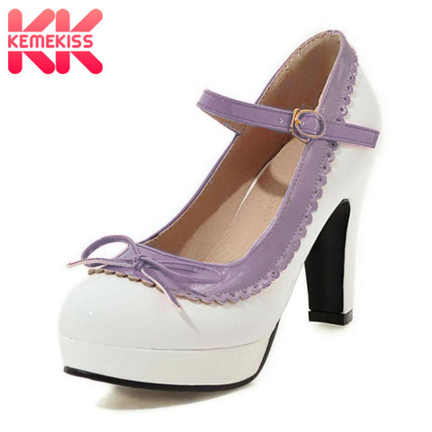 KemeKiss  Bowtie Round Toe  Women High Heel