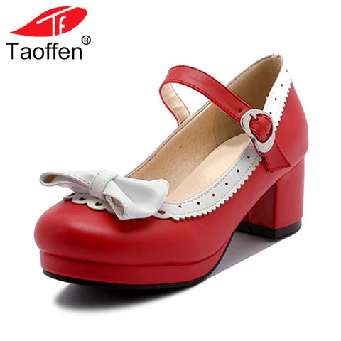 Patchwork  Women Thick High Heel