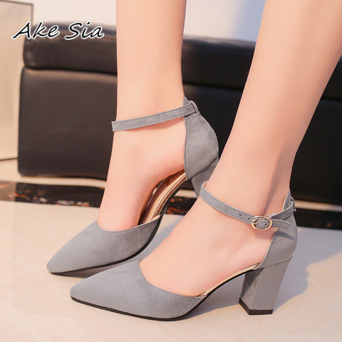 Flock pointed  high heels