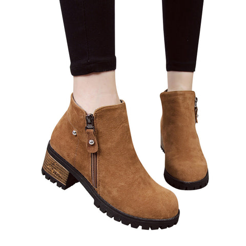 High Heeled Zipper Boots for Women