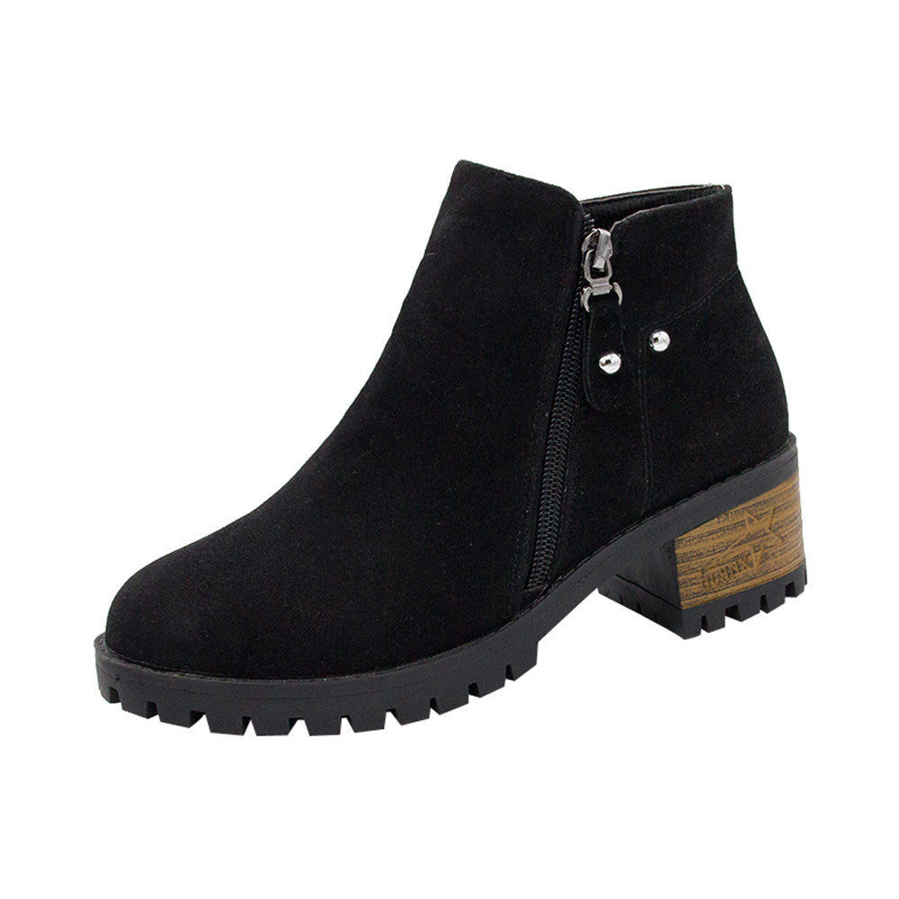 High Heeled Zipper Boots for Women